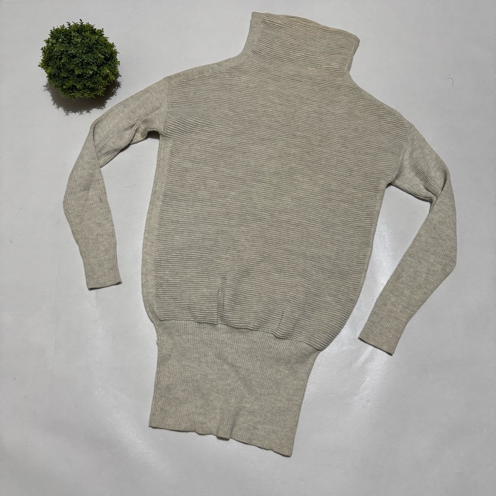 Babaton Cream Ribbed Turtleneck Sweater